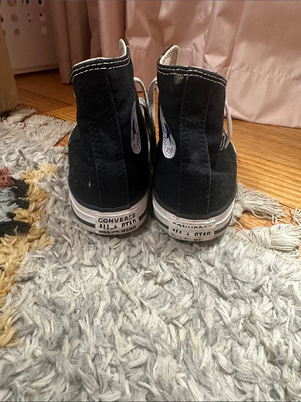 Converse Black High-Top Kids Sneakers with White Laces